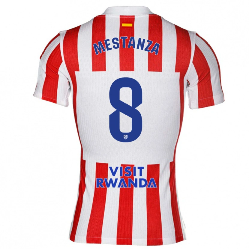 Danxen Dames Alejandro Mestanza #8 Rood Wit Thuisshirt Thuistenue 2025/26 T-Shirt
