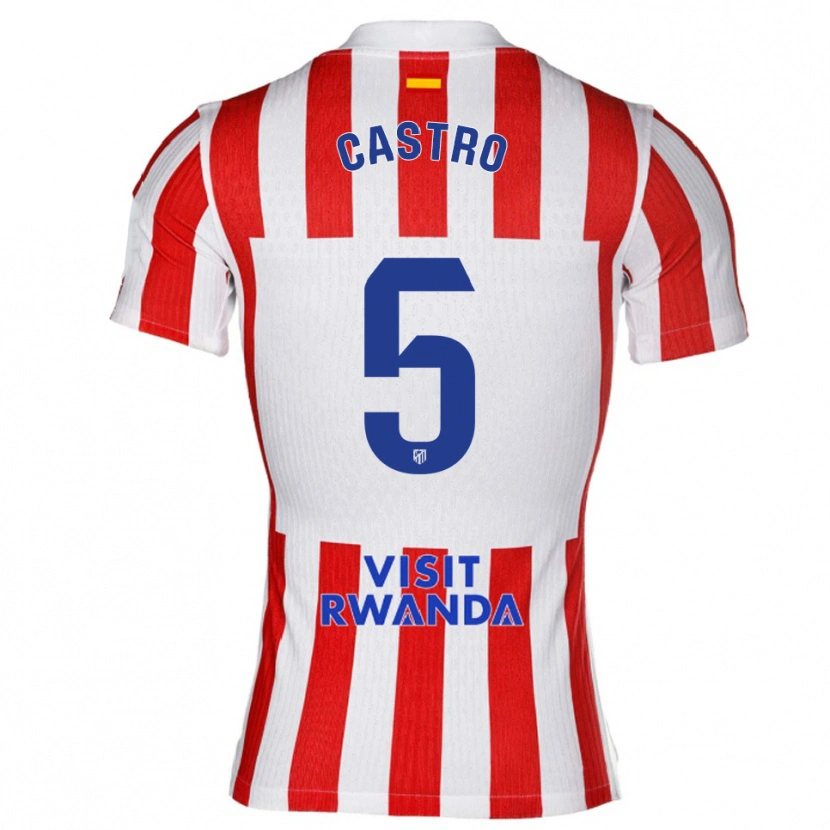 Danxen Dames Oscar Castro #5 Rood Wit Thuisshirt Thuistenue 2025/26 T-Shirt