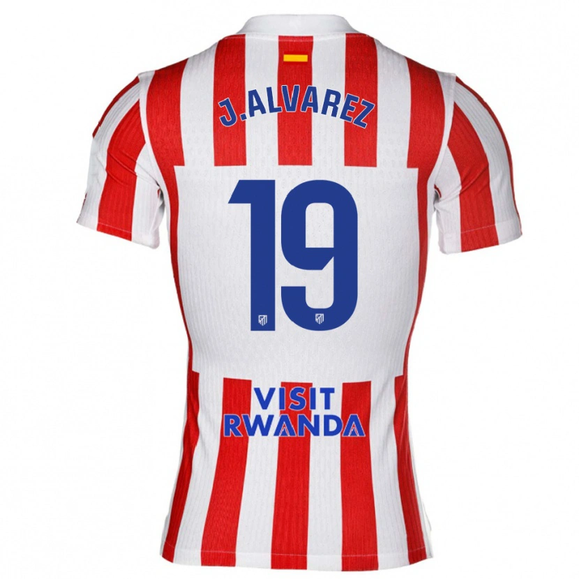 Danxen Dames Julián Alvarez #19 Rood Wit Thuisshirt Thuistenue 2025/26 T-Shirt