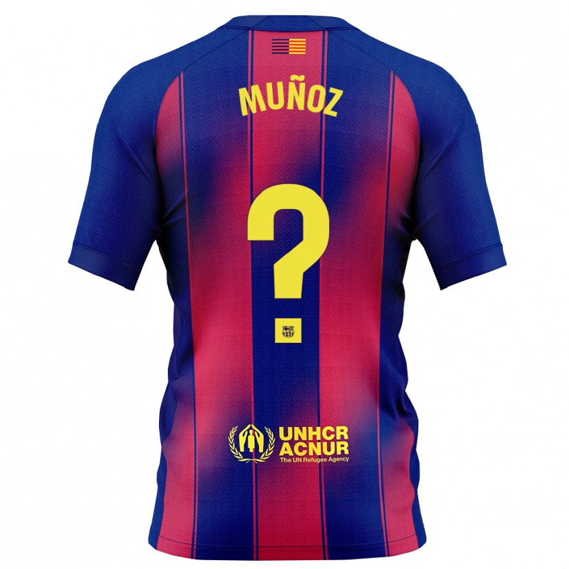 Danxen Dames Adrià Muñoz #0 Blauw Rood Thuisshirt Thuistenue 2025/26 T-Shirt