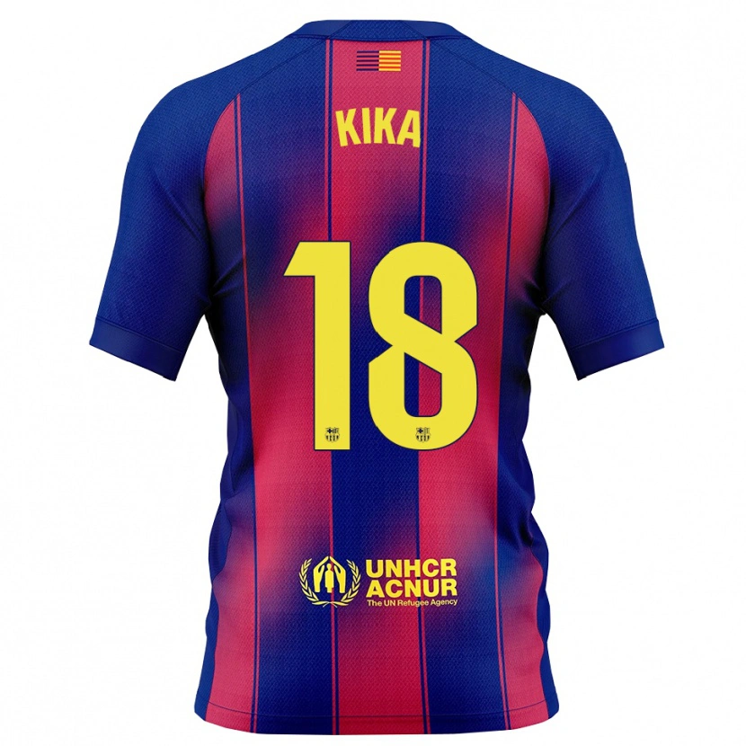 Danxen Dames Kika Nazareth #18 Blauw Rood Thuisshirt Thuistenue 2025/26 T-Shirt