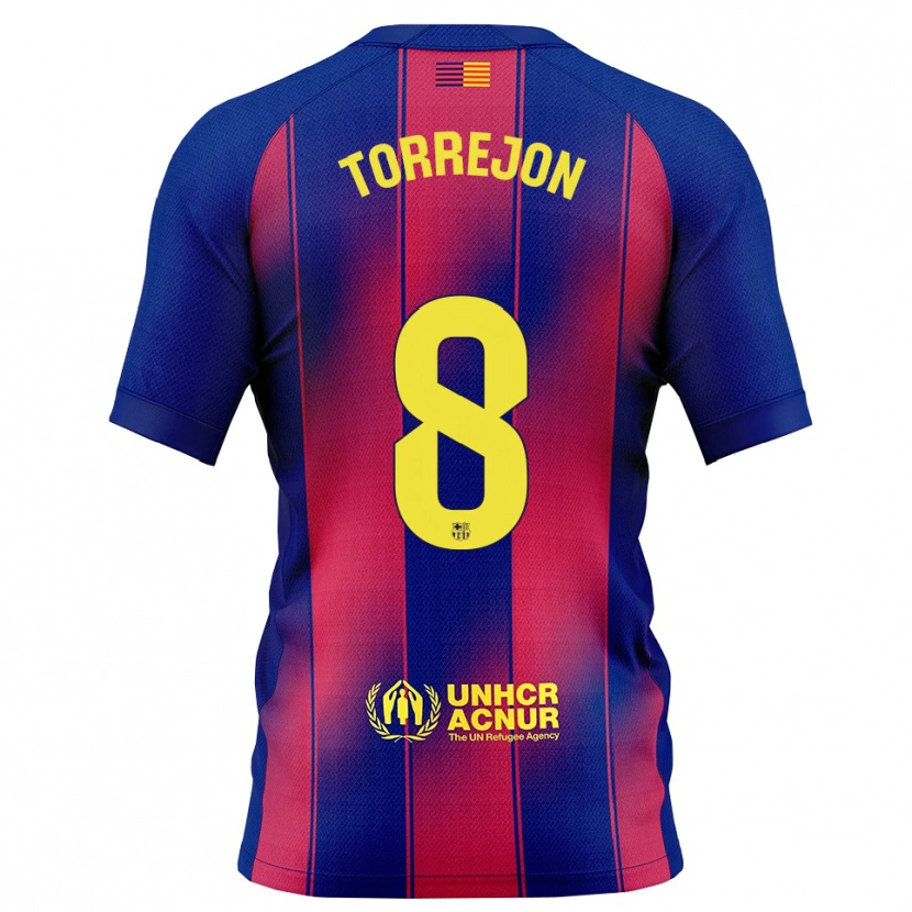 Danxen Dames Marta Torrejon #8 Blauw Rood Thuisshirt Thuistenue 2025/26 T-Shirt