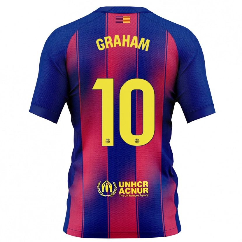 Danxen Dames Caroline Graham Hansen #10 Blauw Rood Thuisshirt Thuistenue 2025/26 T-Shirt