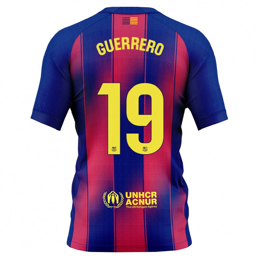 Danxen Dames Adrián Guerrero #19 Blauw Rood Thuisshirt Thuistenue 2025/26 T-Shirt