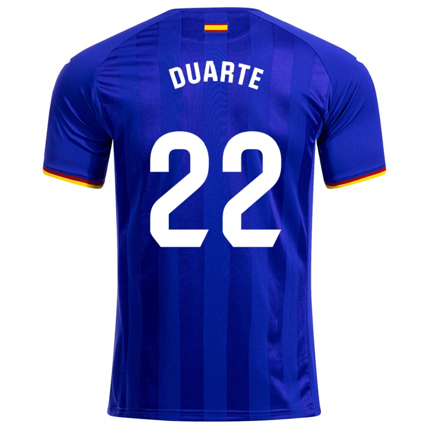 Danxen Dames Domingos Duarte #22 Blauw Rood Geel Thuisshirt Thuistenue 2025/26 T-Shirt