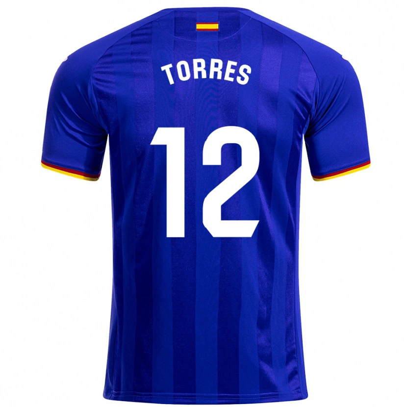 Danxen Dames Rubén Torres #12 Blauw Rood Geel Thuisshirt Thuistenue 2025/26 T-Shirt