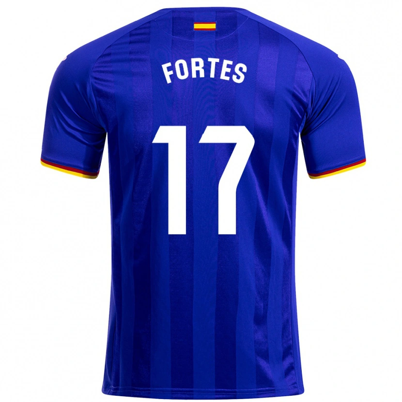 Danxen Dames Joel Fortes #17 Blauw Rood Geel Thuisshirt Thuistenue 2025/26 T-Shirt
