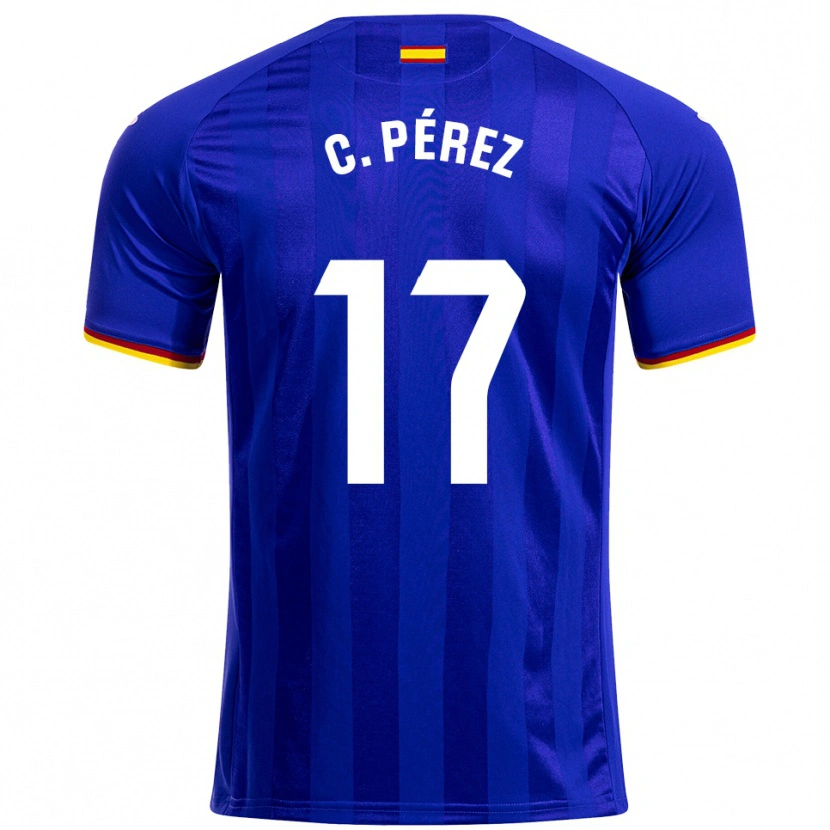Danxen Dames Carles Perez #17 Blauw Rood Geel Thuisshirt Thuistenue 2025/26 T-Shirt