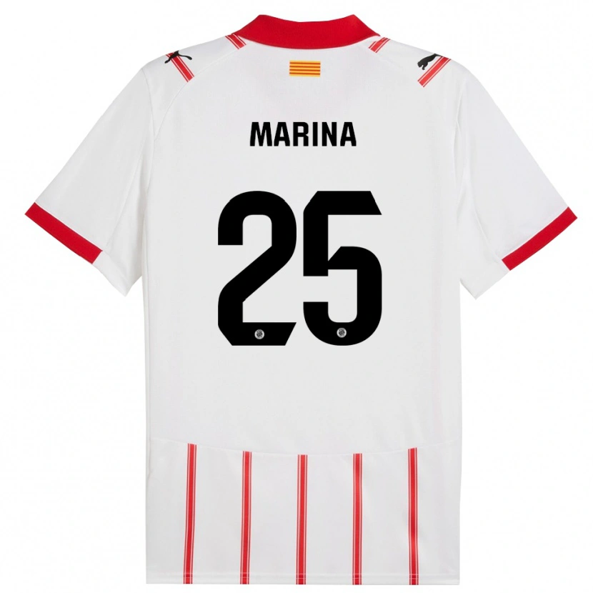 Danxen Dames Sergi Marina #25 Wit Rood Thuisshirt Thuistenue 2025/26 T-Shirt
