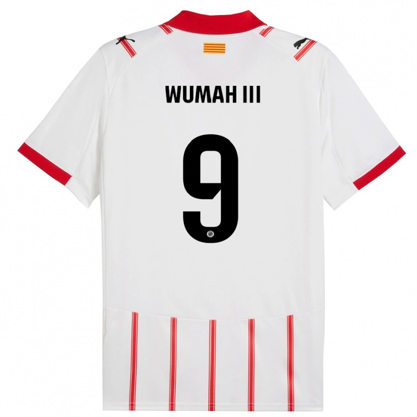 Danxen Dames Edward Wumah Iii #9 Wit Rood Thuisshirt Thuistenue 2025/26 T-Shirt
