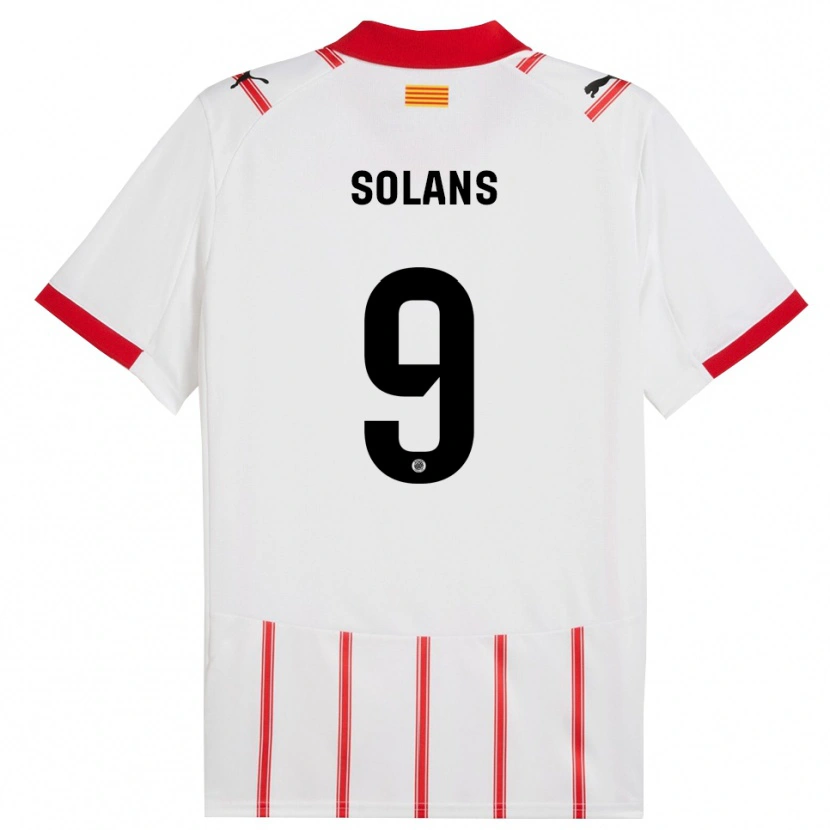 Danxen Dames Sergi Solans #9 Wit Rood Thuisshirt Thuistenue 2025/26 T-Shirt