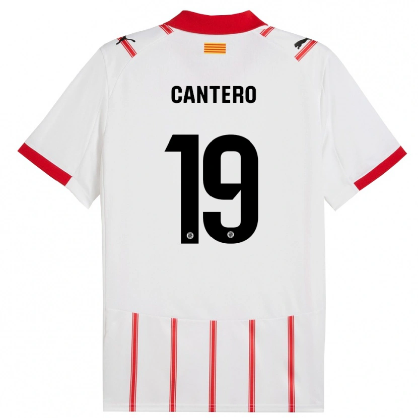 Danxen Dames Adrian Cantero #19 Wit Rood Thuisshirt Thuistenue 2025/26 T-Shirt