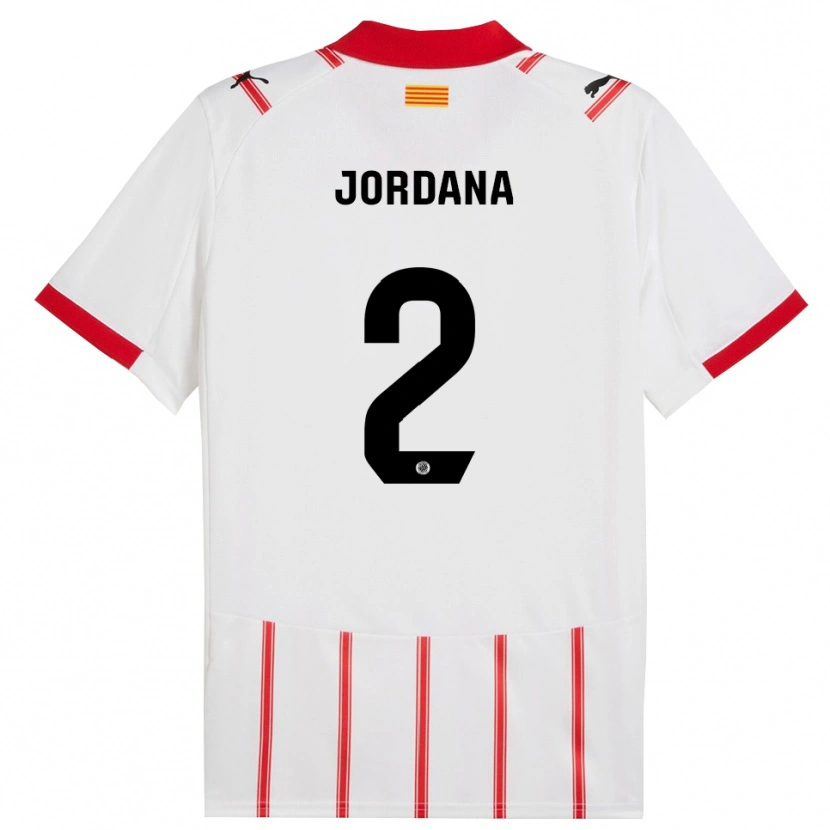 Danxen Dames Gibert Jordana #2 Wit Rood Thuisshirt Thuistenue 2025/26 T-Shirt