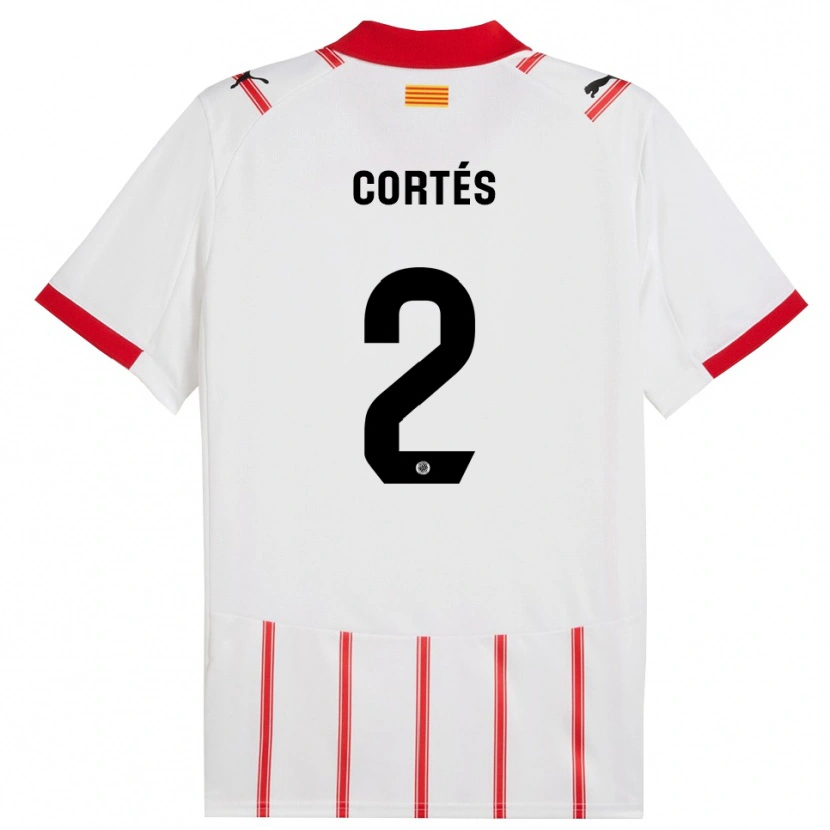 Danxen Dames Sergio Cortés #2 Wit Rood Thuisshirt Thuistenue 2025/26 T-Shirt