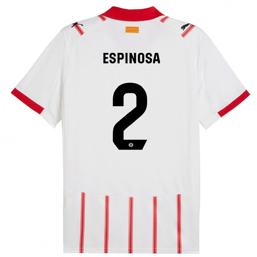 Danxen Dames Bernardo Espinosa #2 Wit Rood Thuisshirt Thuistenue 2025/26 T-Shirt