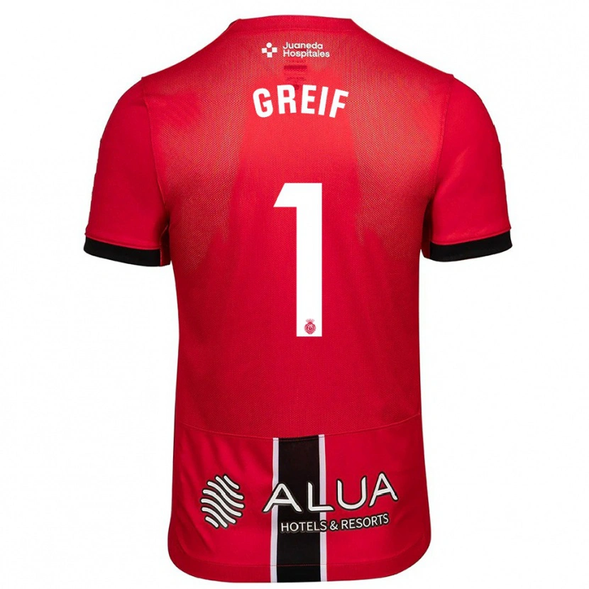 Danxen Dames Dominik Greif #1 Rood Zwart Thuisshirt Thuistenue 2025/26 T-Shirt