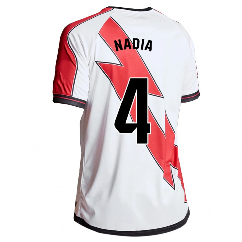 Danxen Dames Nadia Dopico Díaz #4 Wit Rood Thuisshirt Thuistenue 2025/26 T-Shirt