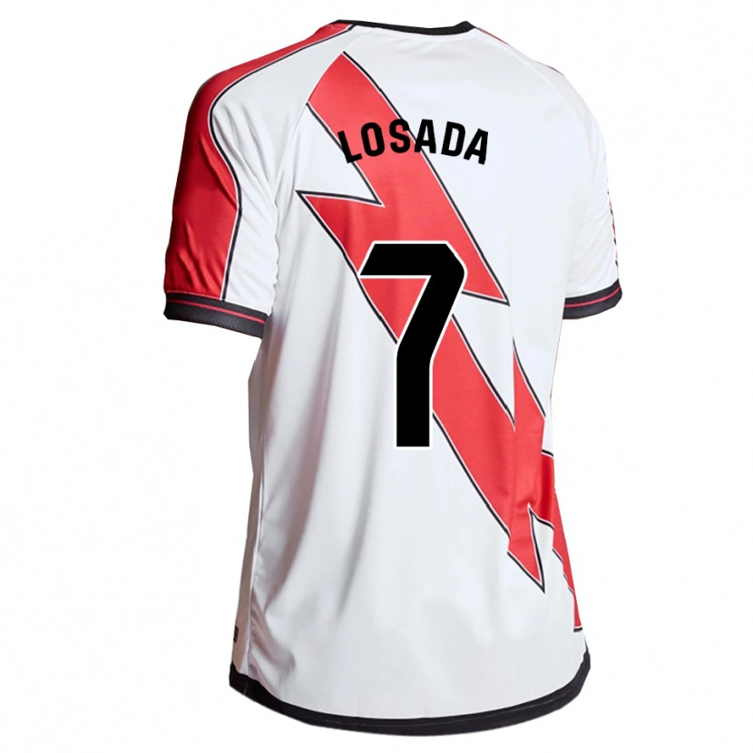 Danxen Dames Juan Losada #7 Wit Rood Thuisshirt Thuistenue 2025/26 T-Shirt