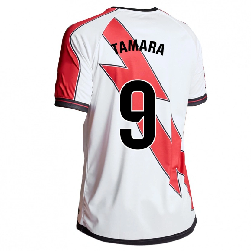 Danxen Dames Tamara Álvarez Rodríguez #9 Wit Rood Thuisshirt Thuistenue 2025/26 T-Shirt