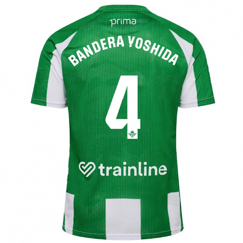 Danxen Dames Kenta Bandera Yoshida #4 Groen Wit Thuisshirt Thuistenue 2025/26 T-Shirt