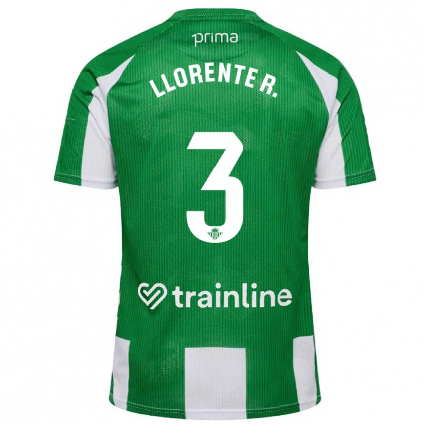 Danxen Dames Diego Llorente #3 Groen Wit Thuisshirt Thuistenue 2025/26 T-Shirt