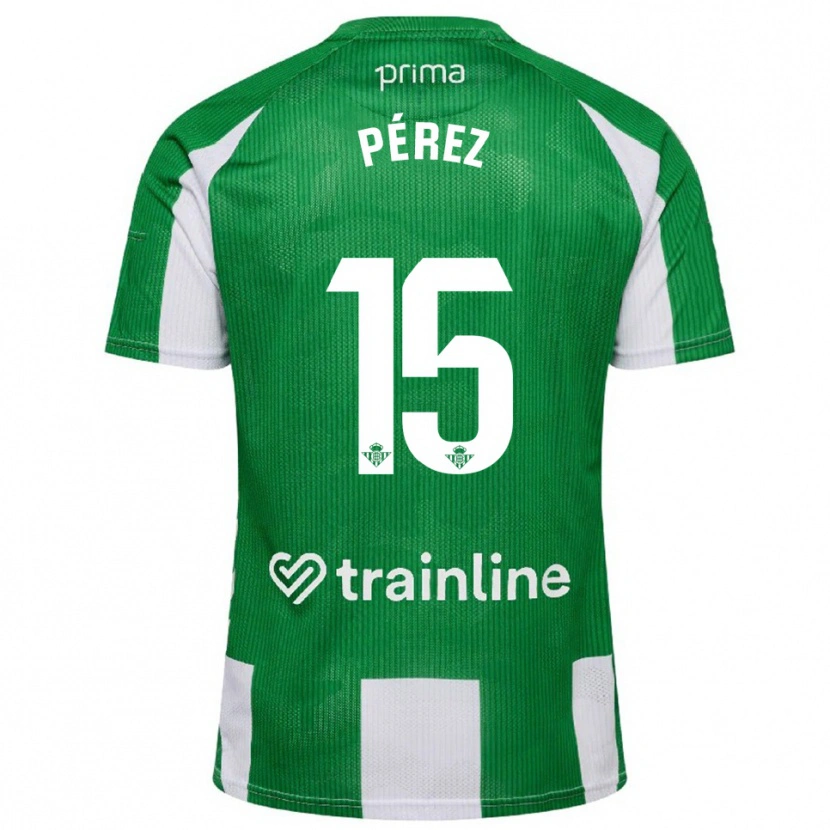 Danxen Dames Álex Pérez #15 Groen Wit Thuisshirt Thuistenue 2025/26 T-Shirt