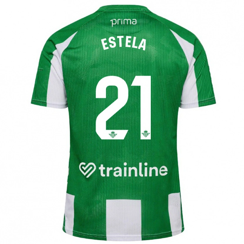Danxen Dames Estela Fernández #21 Groen Wit Thuisshirt Thuistenue 2025/26 T-Shirt