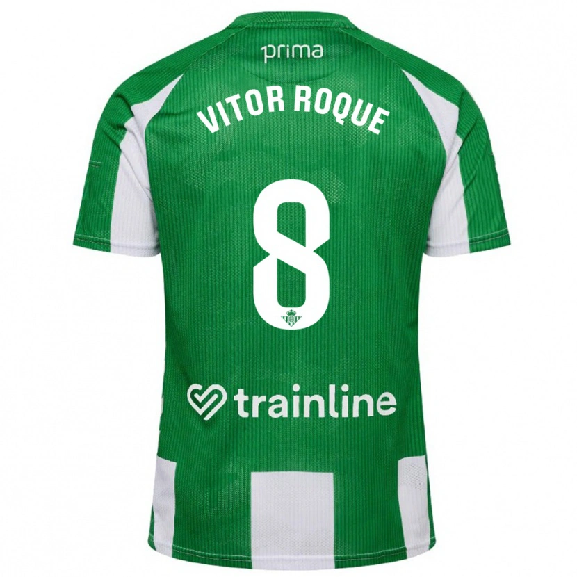 Danxen Dames Vitor Roque #8 Groen Wit Thuisshirt Thuistenue 2025/26 T-Shirt