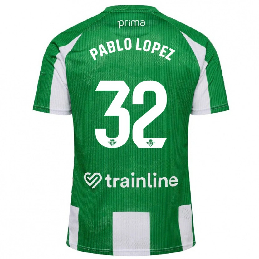 Danxen Dames Pablo López #32 Groen Wit Thuisshirt Thuistenue 2025/26 T-Shirt