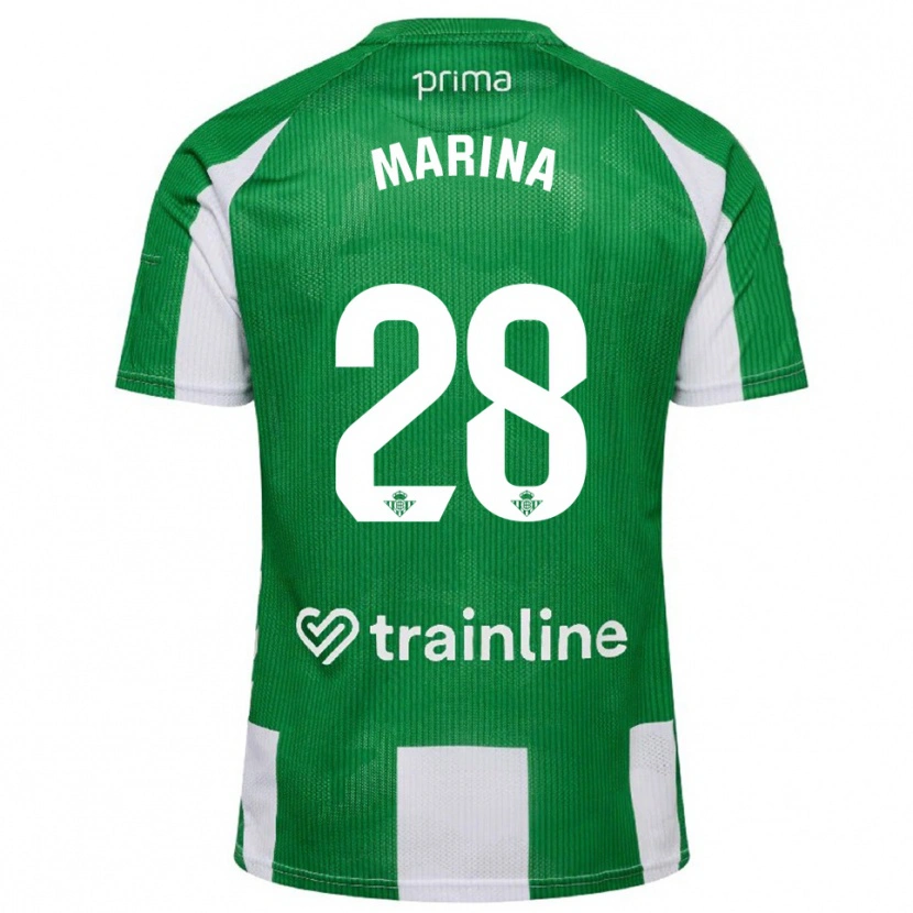 Danxen Dames Marina Sánchez #28 Groen Wit Thuisshirt Thuistenue 2025/26 T-Shirt