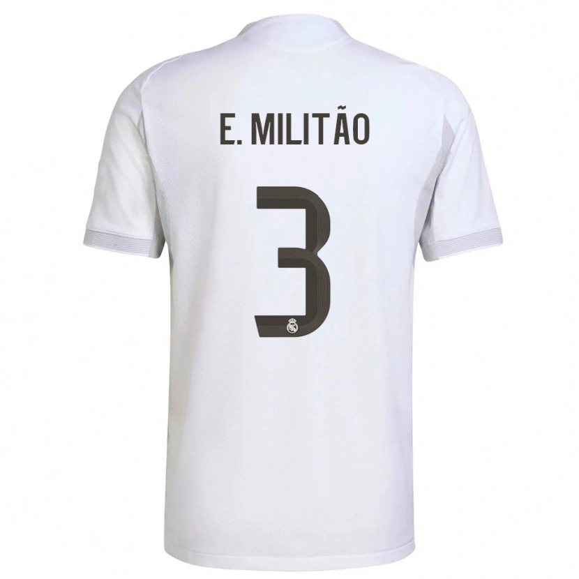 Danxen Dames Éder Militão #3 Wit Geel Thuisshirt Thuistenue 2025/26 T-Shirt