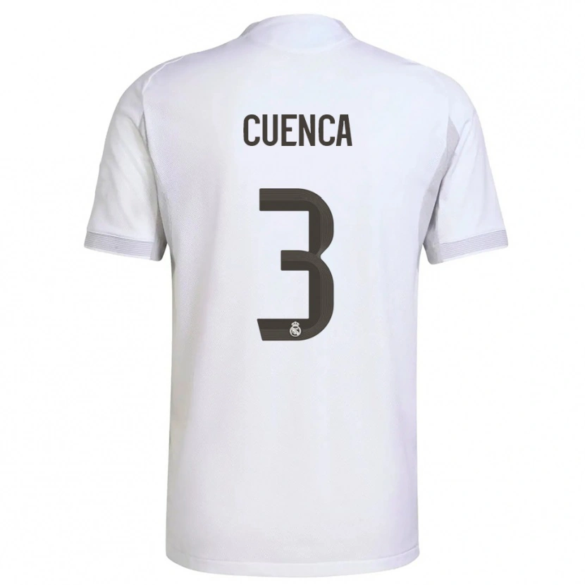 Danxen Dames David Cuenca #3 Wit Geel Thuisshirt Thuistenue 2025/26 T-Shirt