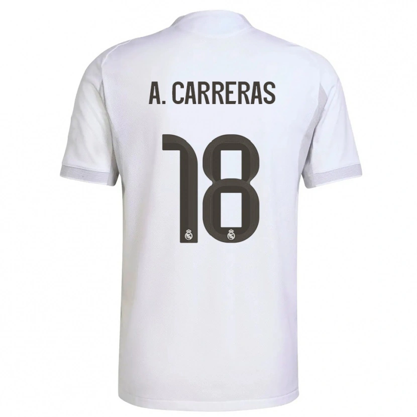 Danxen Dames Álvaro Carreras #18 Wit Geel Thuisshirt Thuistenue 2025/26 T-Shirt