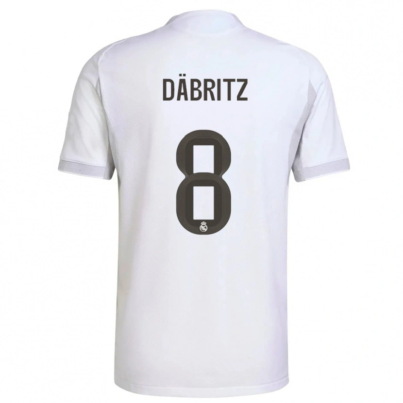 Danxen Dames Sara Däbritz #8 Wit Geel Thuisshirt Thuistenue 2025/26 T-Shirt