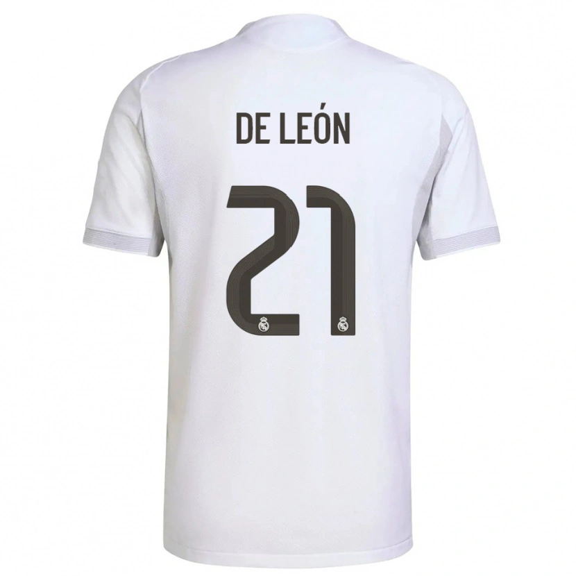 Danxen Dames Jeremy De León #21 Wit Geel Thuisshirt Thuistenue 2025/26 T-Shirt