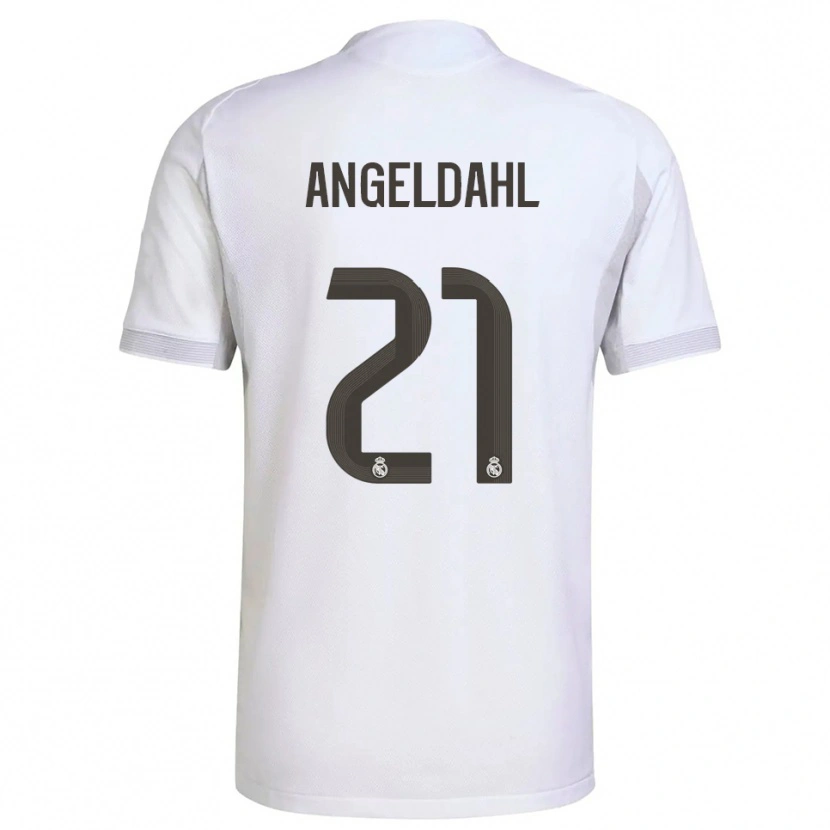 Danxen Dames Filippa Angeldahl #21 Wit Geel Thuisshirt Thuistenue 2025/26 T-Shirt