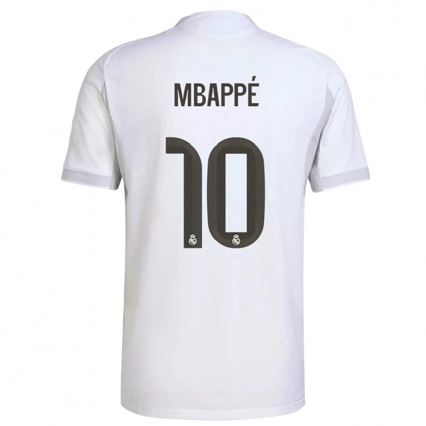 Danxen Dames Kylian Mbappé #10 Wit Geel Thuisshirt Thuistenue 2025/26 T-Shirt