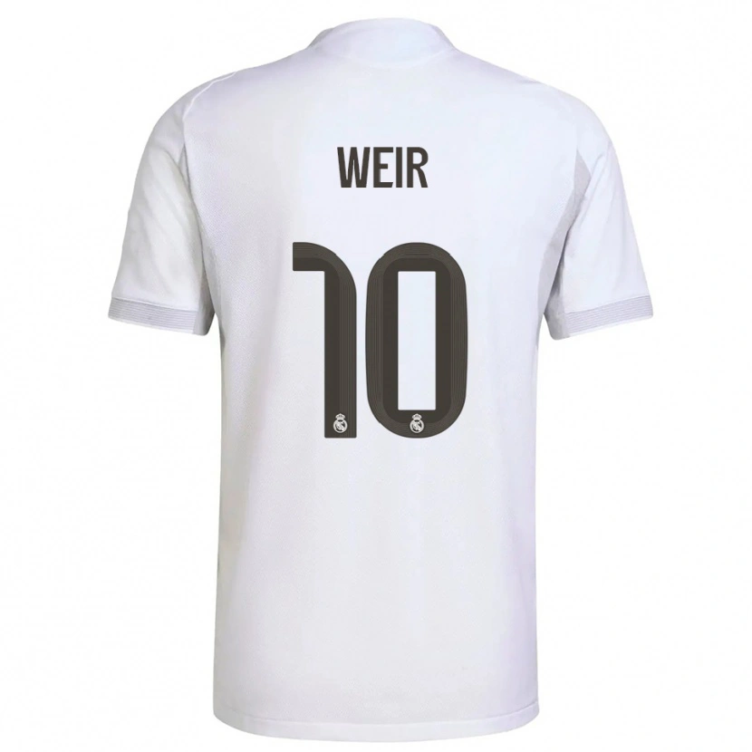 Danxen Dames Caroline Weir #10 Wit Geel Thuisshirt Thuistenue 2025/26 T-Shirt