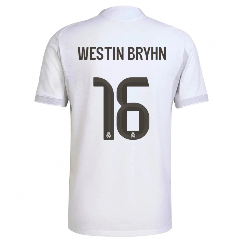 Danxen Dames Leon Westin Bryhn #16 Wit Geel Thuisshirt Thuistenue 2025/26 T-Shirt