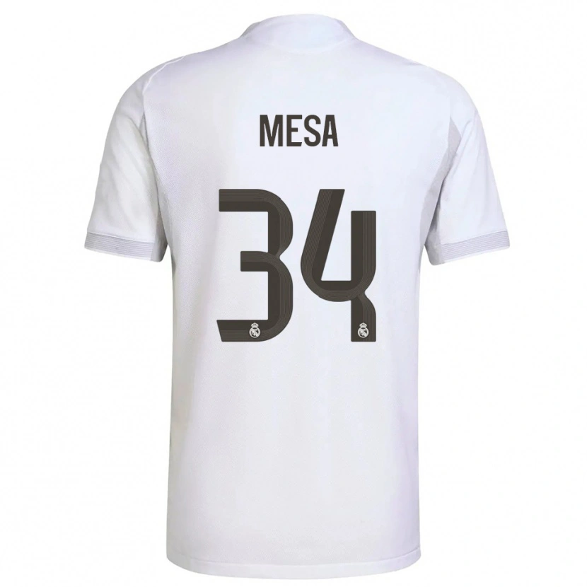 Danxen Dames Óscar Mesa #34 Wit Geel Thuisshirt Thuistenue 2025/26 T-Shirt