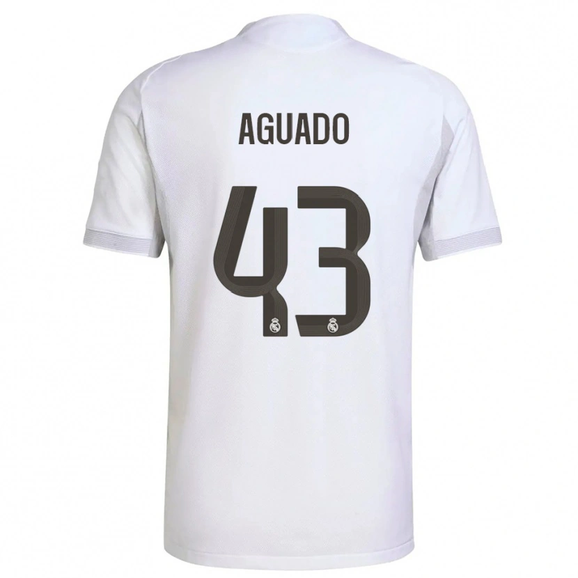 Danxen Dames Diego Aguado #43 Wit Geel Thuisshirt Thuistenue 2025/26 T-Shirt