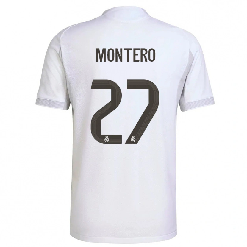 Danxen Dames Pablo Montero #27 Wit Geel Thuisshirt Thuistenue 2025/26 T-Shirt