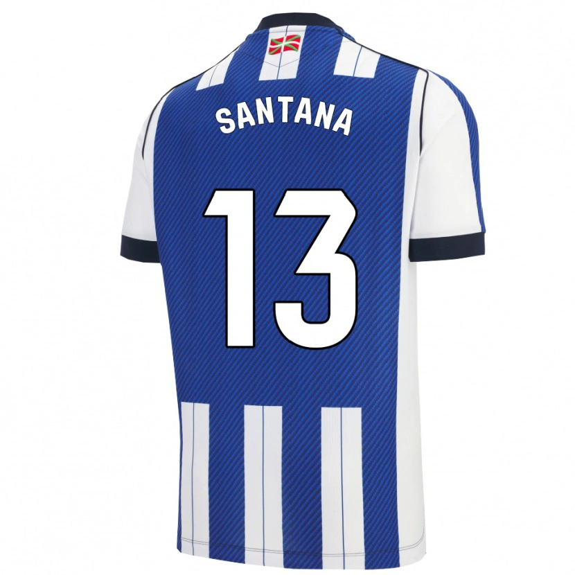 Danxen Dames Olatz Santana #13 Blauw Wit Thuisshirt Thuistenue 2025/26 T-Shirt