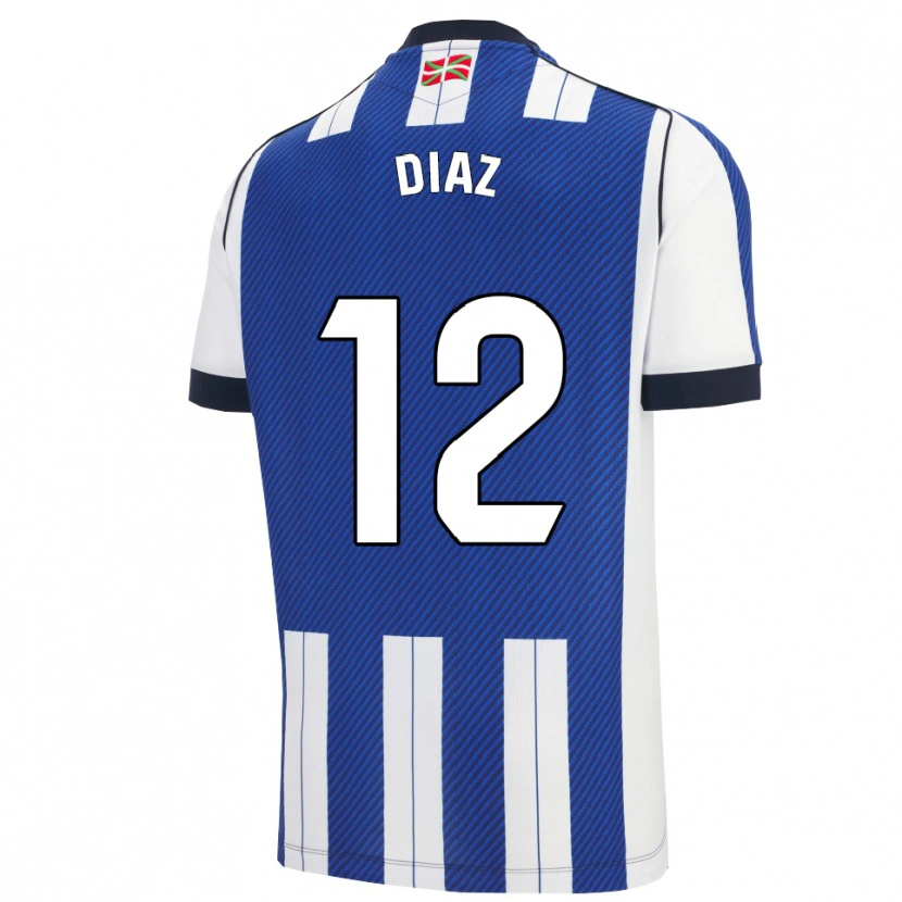 Danxen Dames Ekain Díaz #12 Blauw Wit Thuisshirt Thuistenue 2025/26 T-Shirt