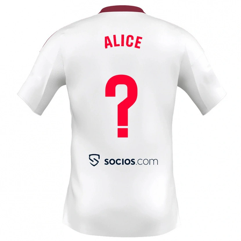 Danxen Dames Alice Marques #0 Wit Rood Thuisshirt Thuistenue 2025/26 T-Shirt
