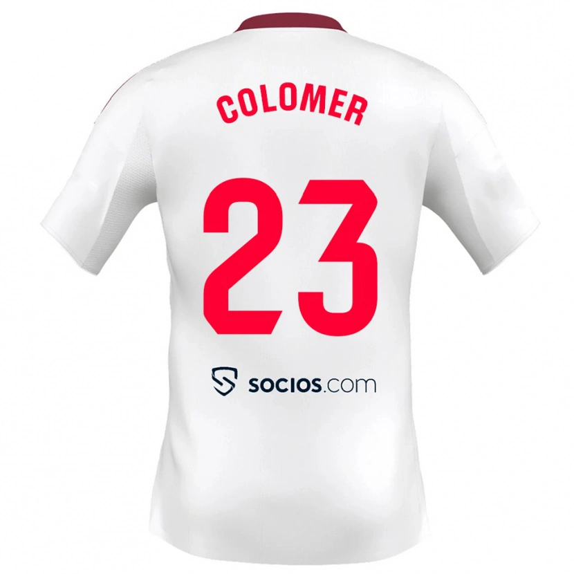 Danxen Dames Carlos Colomer #23 Wit Rood Thuisshirt Thuistenue 2025/26 T-Shirt