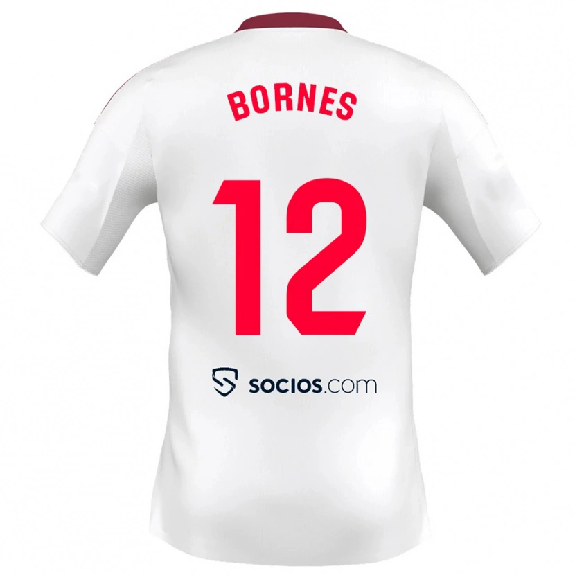 Danxen Dames Pedro Bornes #12 Wit Rood Thuisshirt Thuistenue 2025/26 T-Shirt