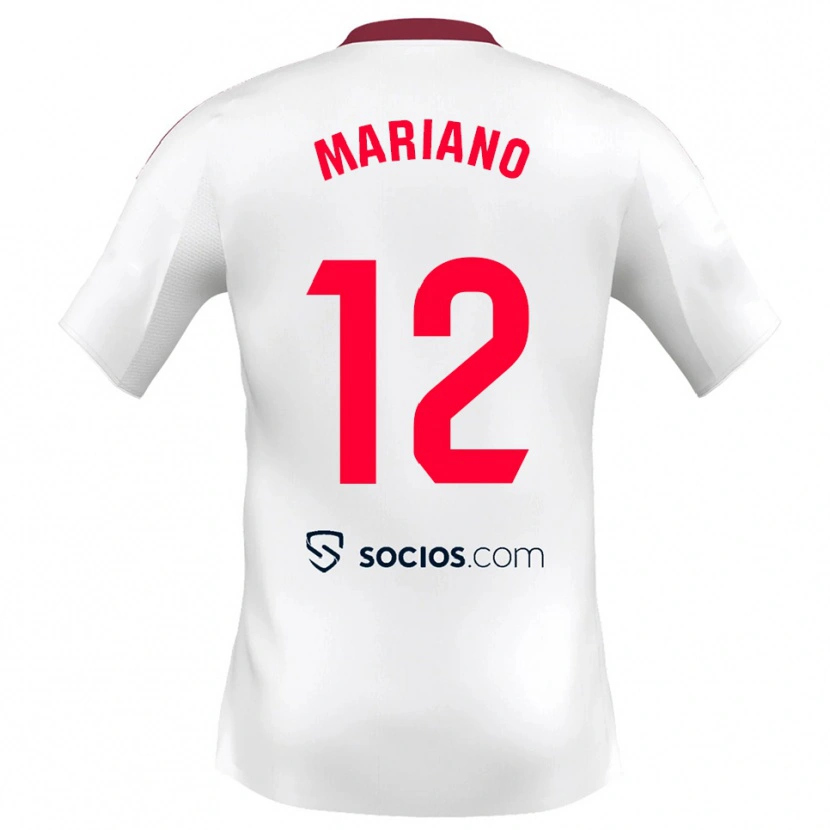 Danxen Dames Mariano Diaz #12 Wit Rood Thuisshirt Thuistenue 2025/26 T-Shirt