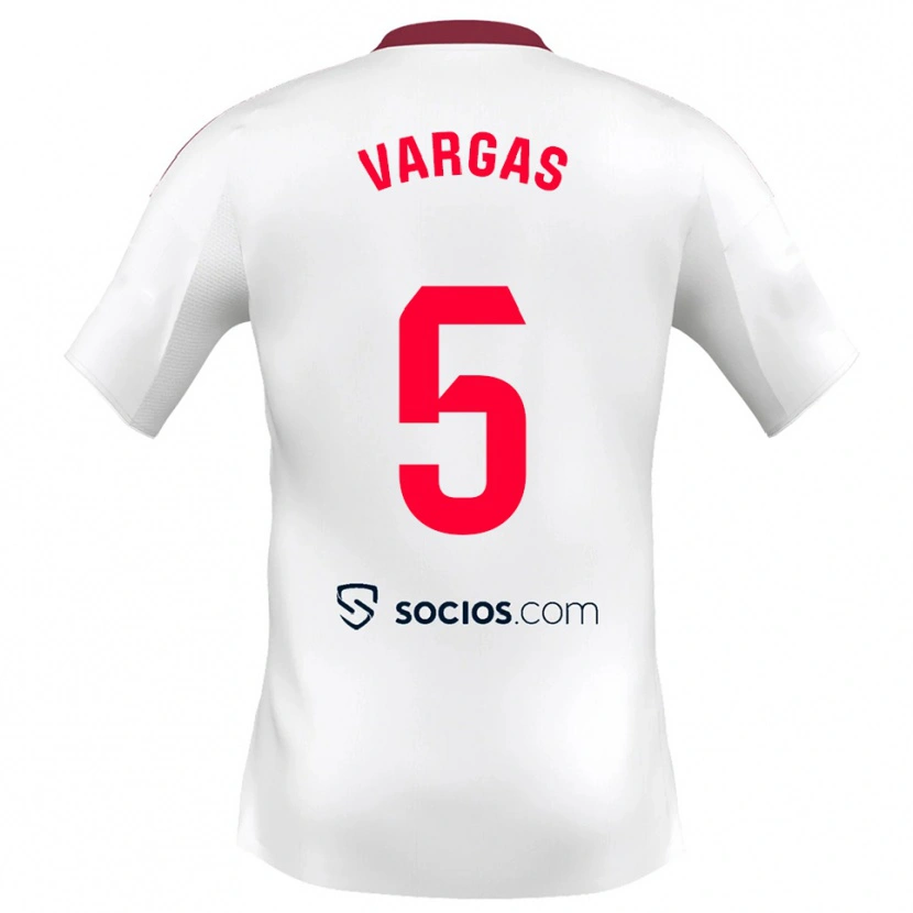 Danxen Dames Rubén Vargas #5 Wit Rood Thuisshirt Thuistenue 2025/26 T-Shirt