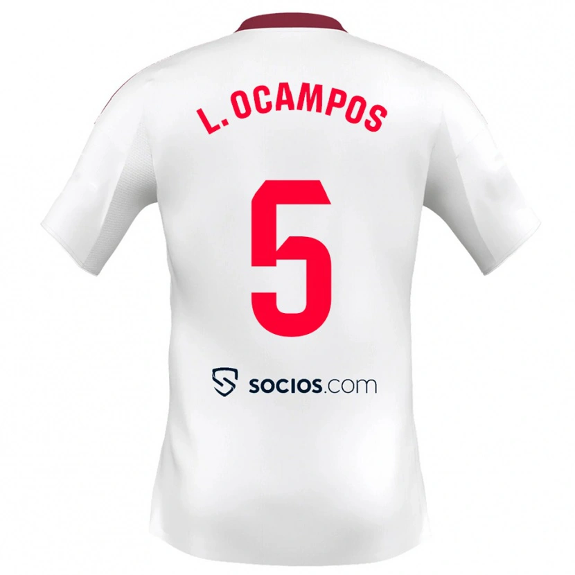 Danxen Dames Lucas Ocampos #5 Wit Rood Thuisshirt Thuistenue 2025/26 T-Shirt
